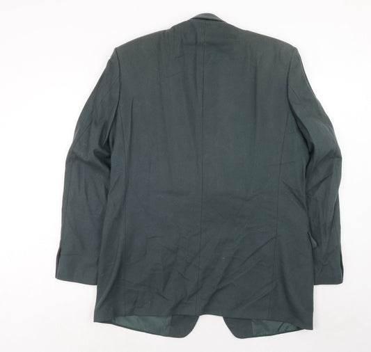 Burton Mens Green Wool Jacket Suit Jacket Size 42 Regular