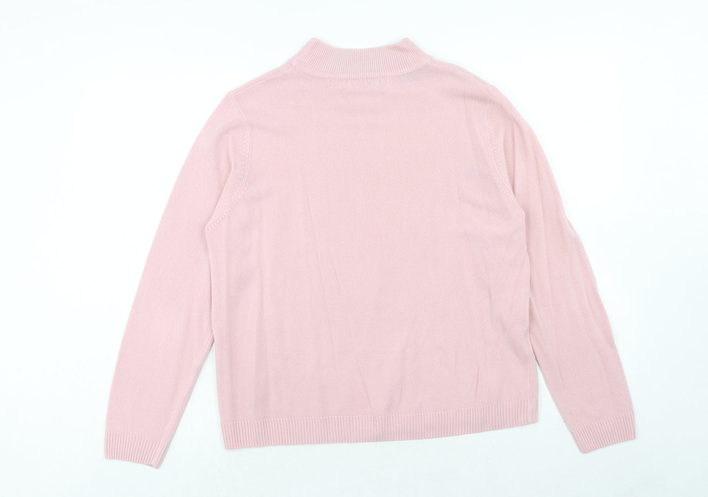 Pure & Natural Womens Pink High Neck Acrylic Pullover Jumper Size 18 - Size 18/20