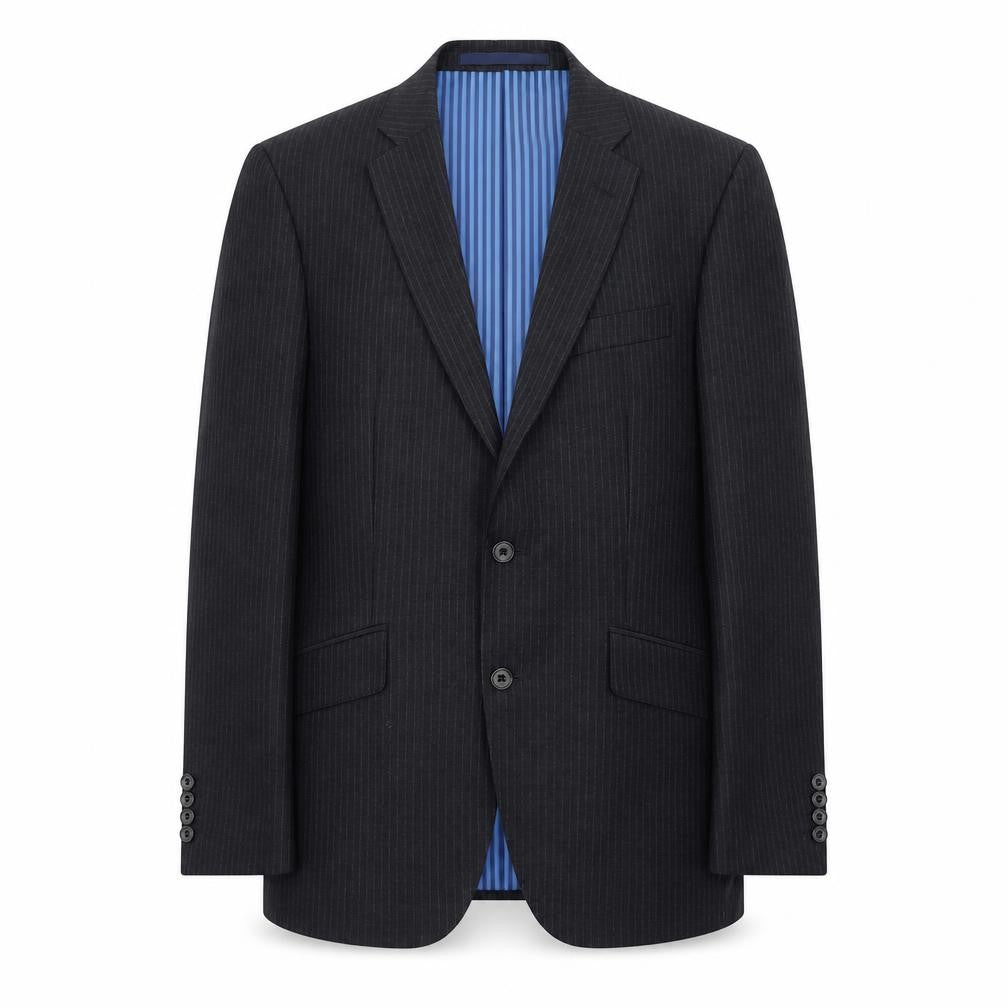Marks and Spencer Mens Grey Striped Wool Jacket Suit Jacket Size 38 Regular