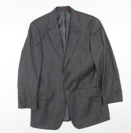 Felina Mens Grey Wool Jacket Suit Jacket Size 36 Regular