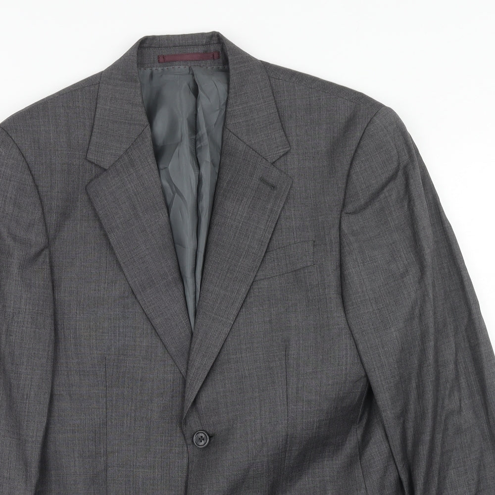Felina Mens Grey Wool Jacket Suit Jacket Size 36 Regular