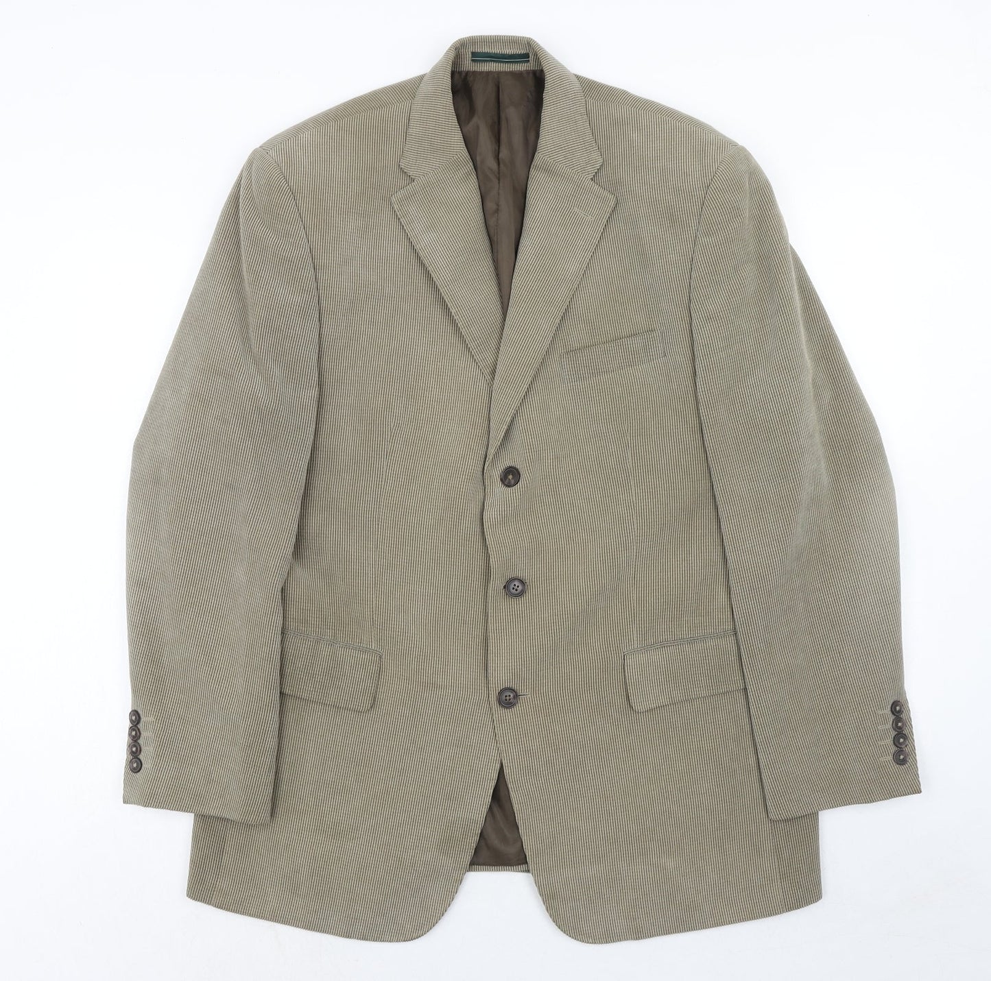 Greenwoods Mens Beige Polyester Jacket Blazer Size 42 Regular