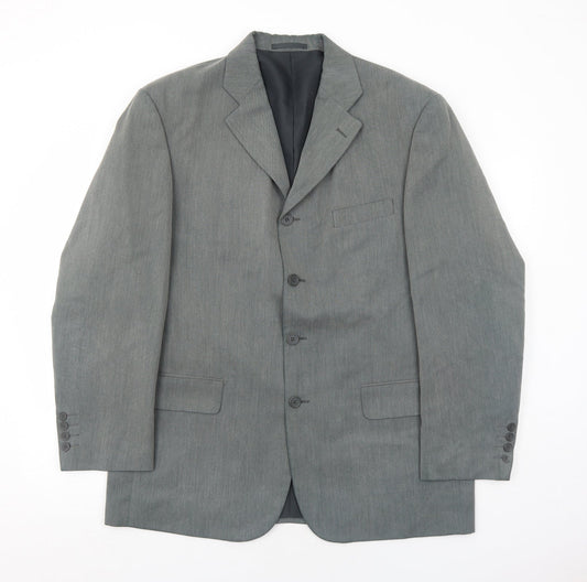 Sensitivo Mens Grey Polyester Jacket Suit Jacket Size 44 Regular
