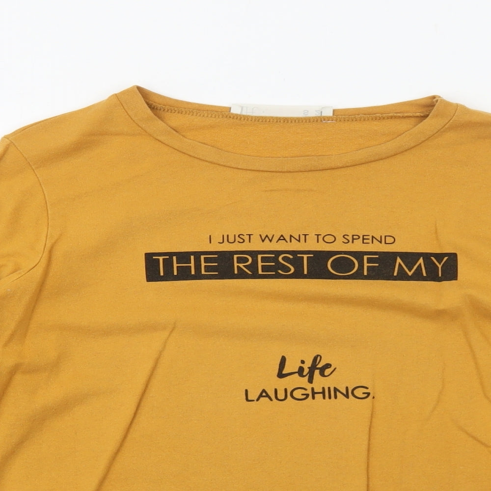 lft Womens Yellow Cotton Pullover Sweatshirt Size S Pullover