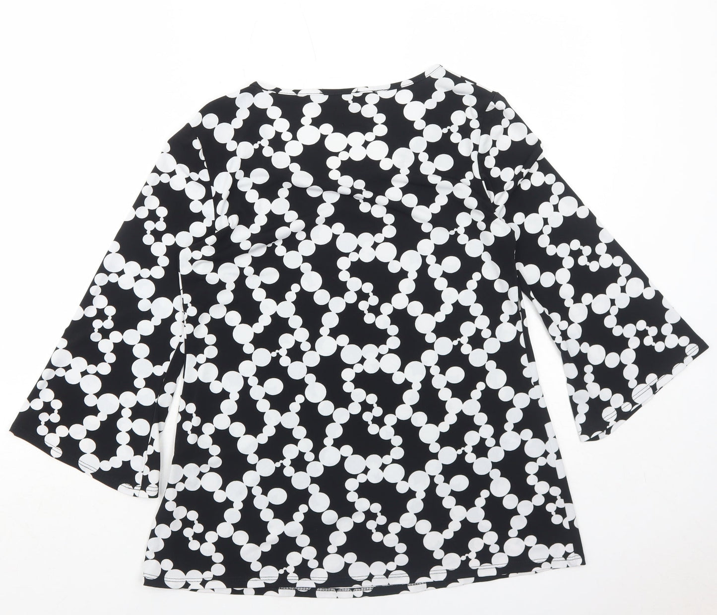 Antthony Womens Black Polka Dot Polyester Basic T-Shirt Size XS Round Neck