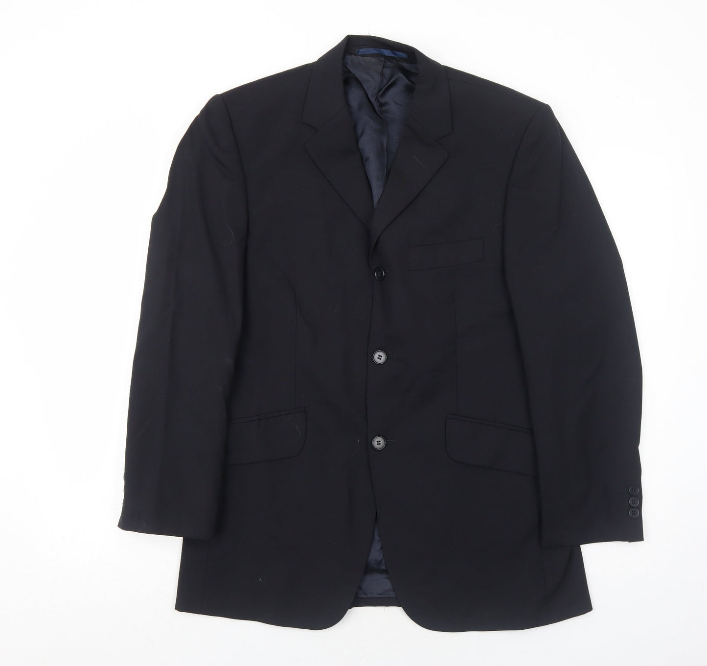 Karl Jackson Mens Black Polyester Jacket Suit Jacket Size 38 Regular