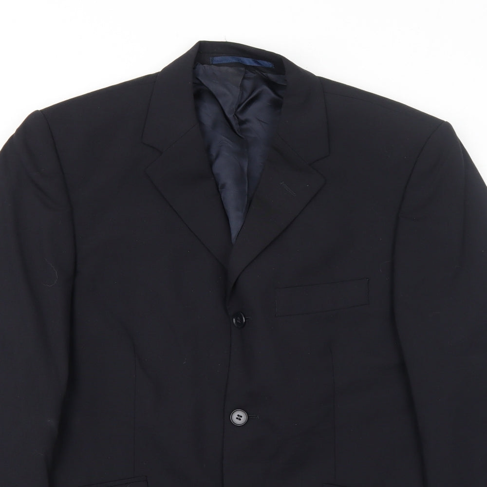 Karl Jackson Mens Black Polyester Jacket Suit Jacket Size 38 Regular