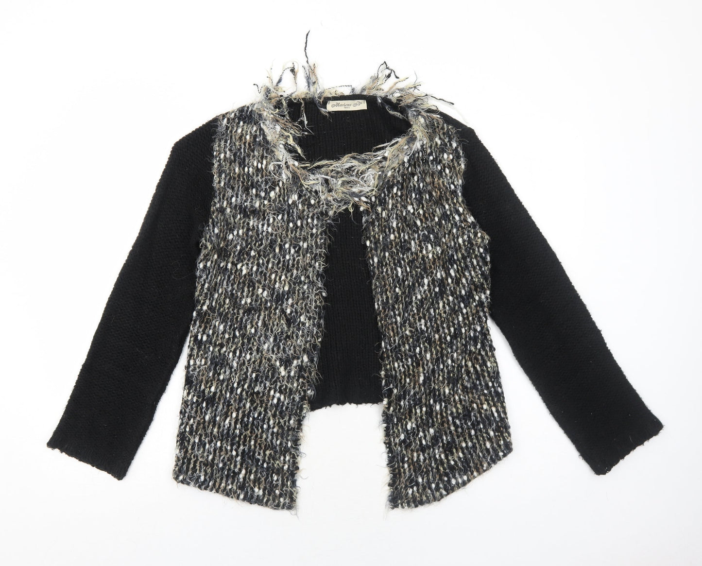 Marlene B Womens Black Round Neck Acrylic Cardigan Jumper Size M