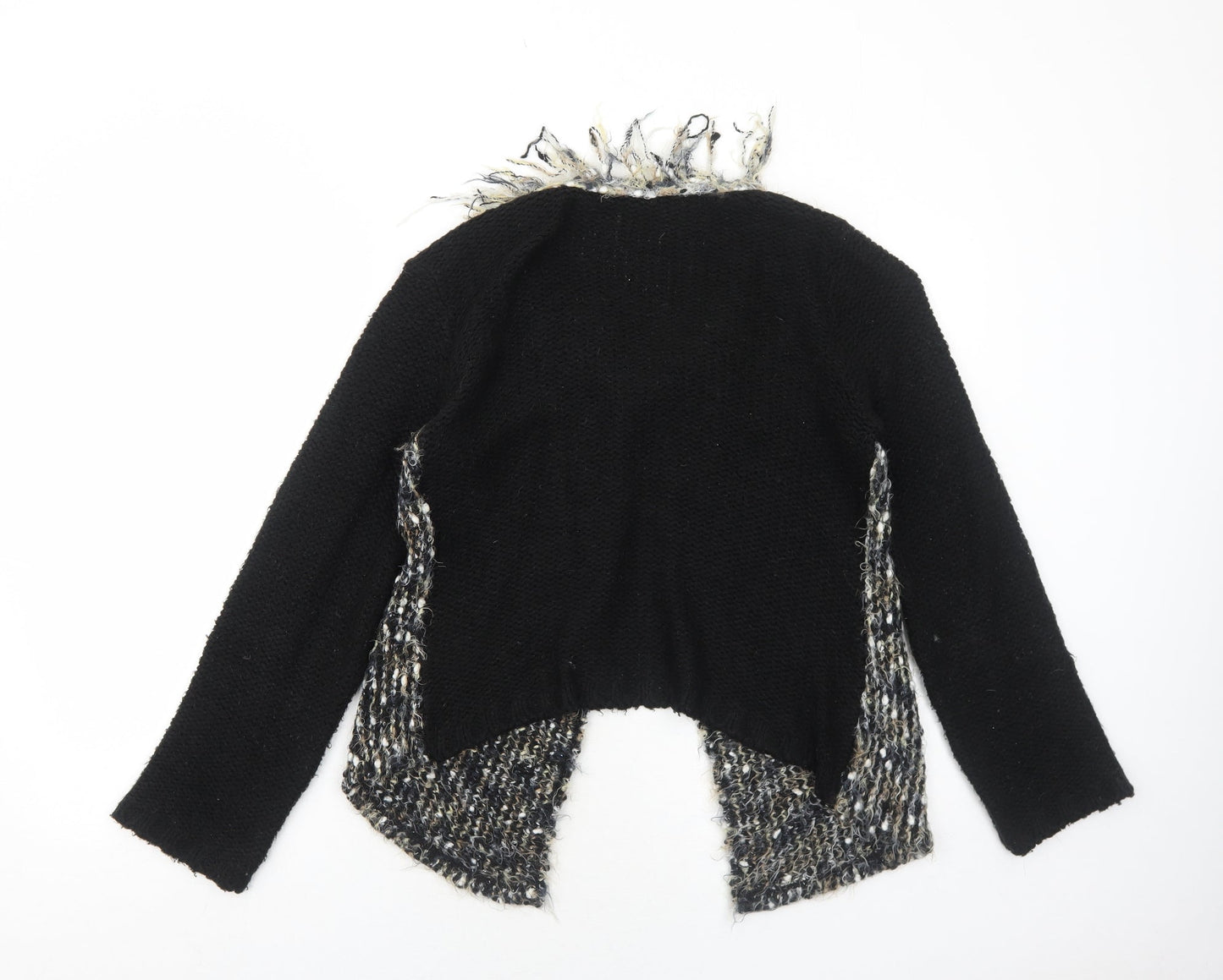 Marlene B Womens Black Round Neck Acrylic Cardigan Jumper Size M
