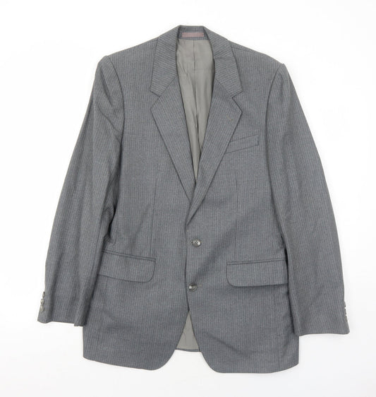 James Barry Mens Grey Striped Wool Jacket Suit Jacket Size 38 Regular