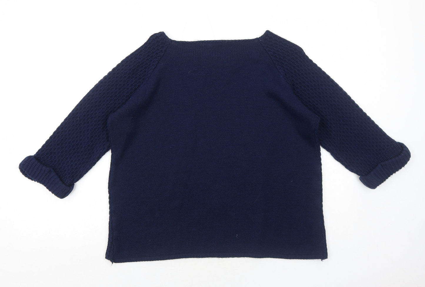 Simply Stock Shop Womens Blue Round Neck Acrylic Pullover Jumper Size L
