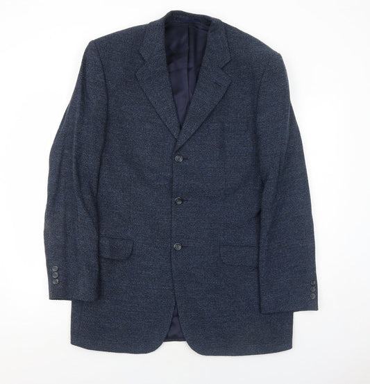 Beatties Mens Blue Wool Jacket Blazer Size 40 Regular