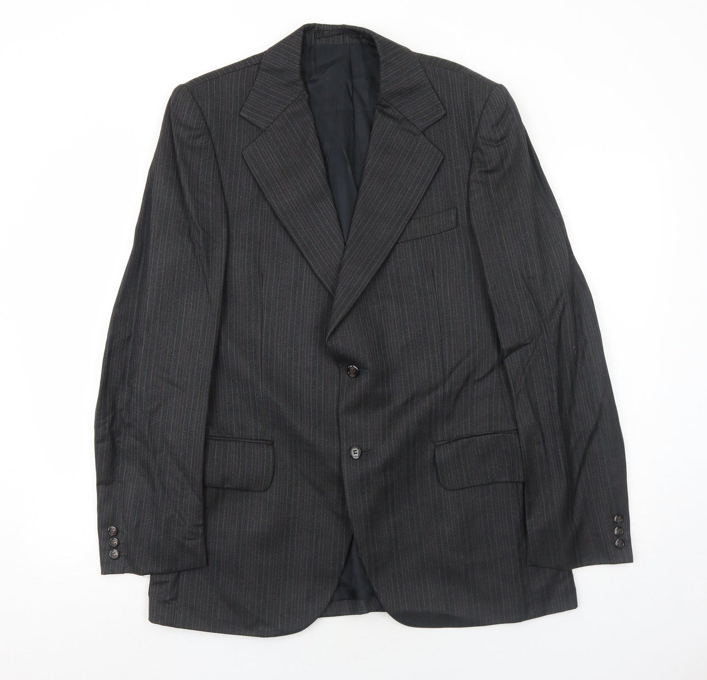 Pure Mens Grey Striped Wool Jacket Suit Jacket Size 38 Regular
