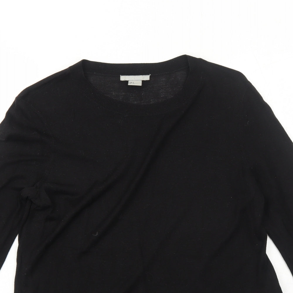 H&M Womens Black Round Neck Polyester Pullover Jumper Size S