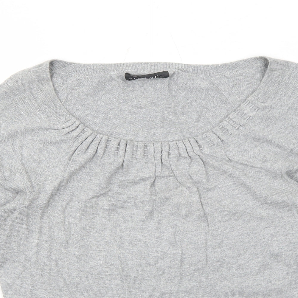Alex&Co Womens Grey Round Neck Cotton Pullover Jumper Size 10