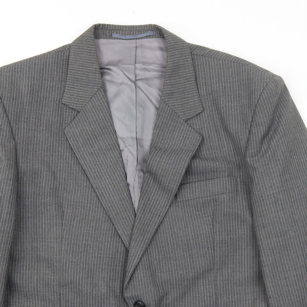 Greenwoods Mens Grey Polyester Jacket Suit Jacket Size 42 Regular