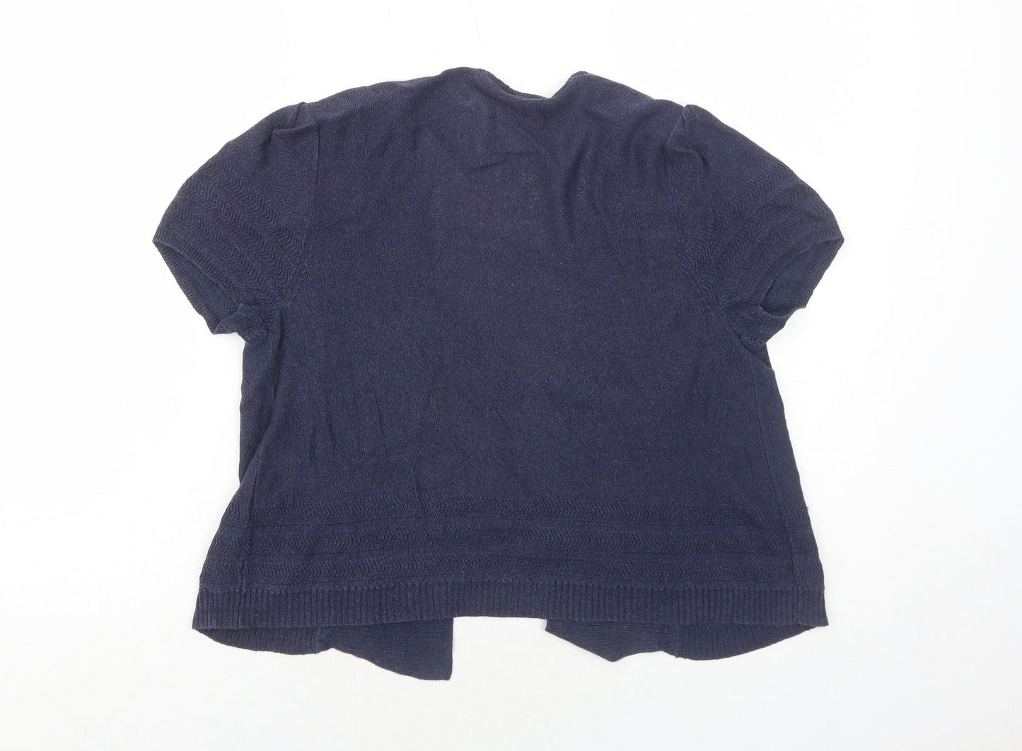 Marks and Spencer Womens Blue V-Neck Viscose Cardigan Jumper Size 12