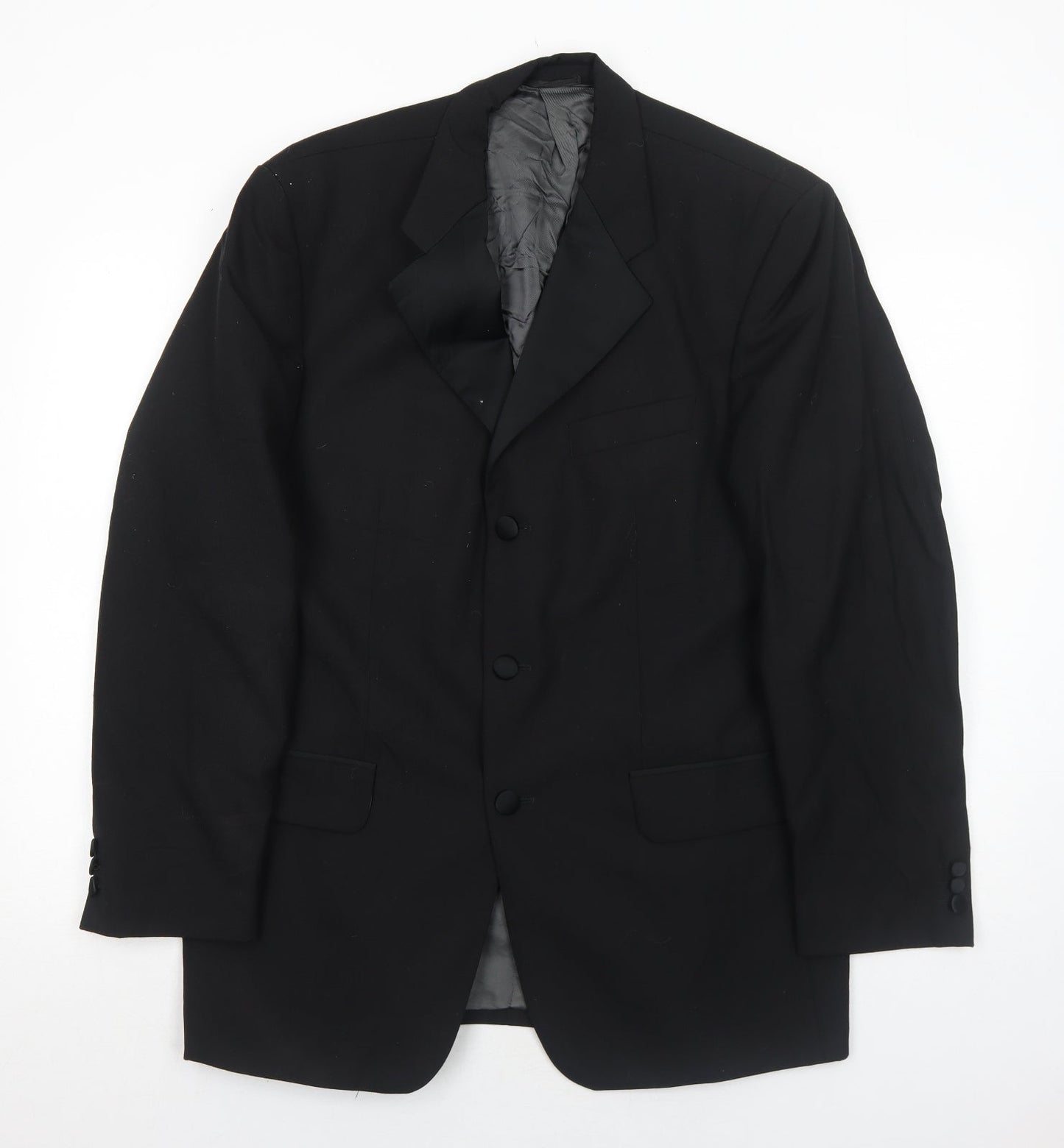 Fraser Mens Black Wool Jacket Suit Jacket Size 40 Regular