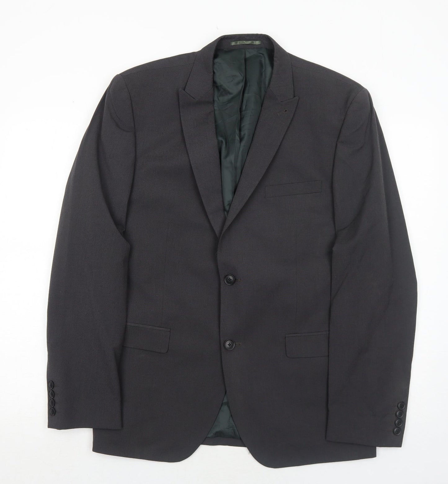 NEXT Mens Grey Polyester Jacket Suit Jacket Size 42 Regular