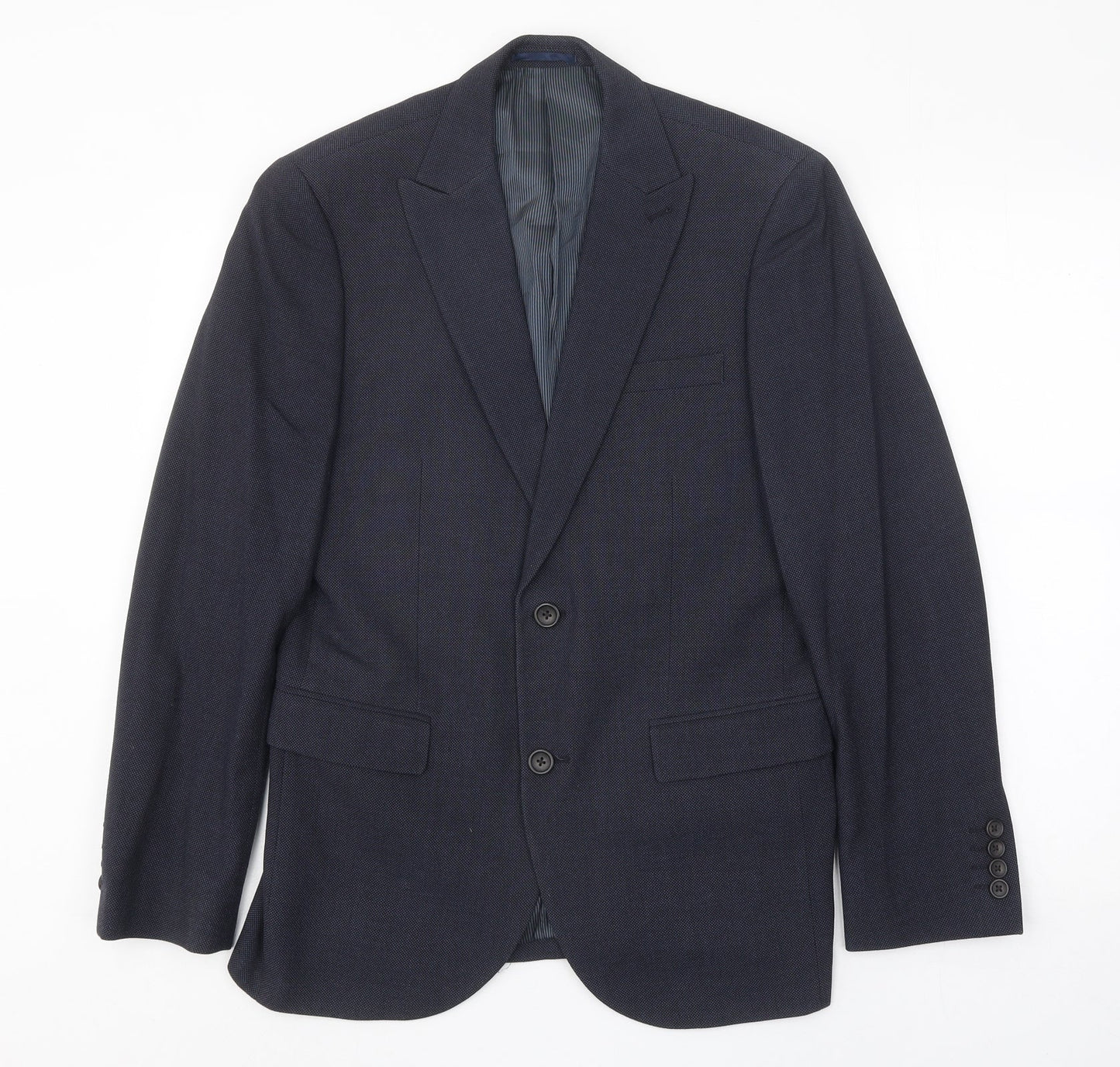 NEXT Mens Blue Viscose Jacket Suit Jacket Size 38 Regular