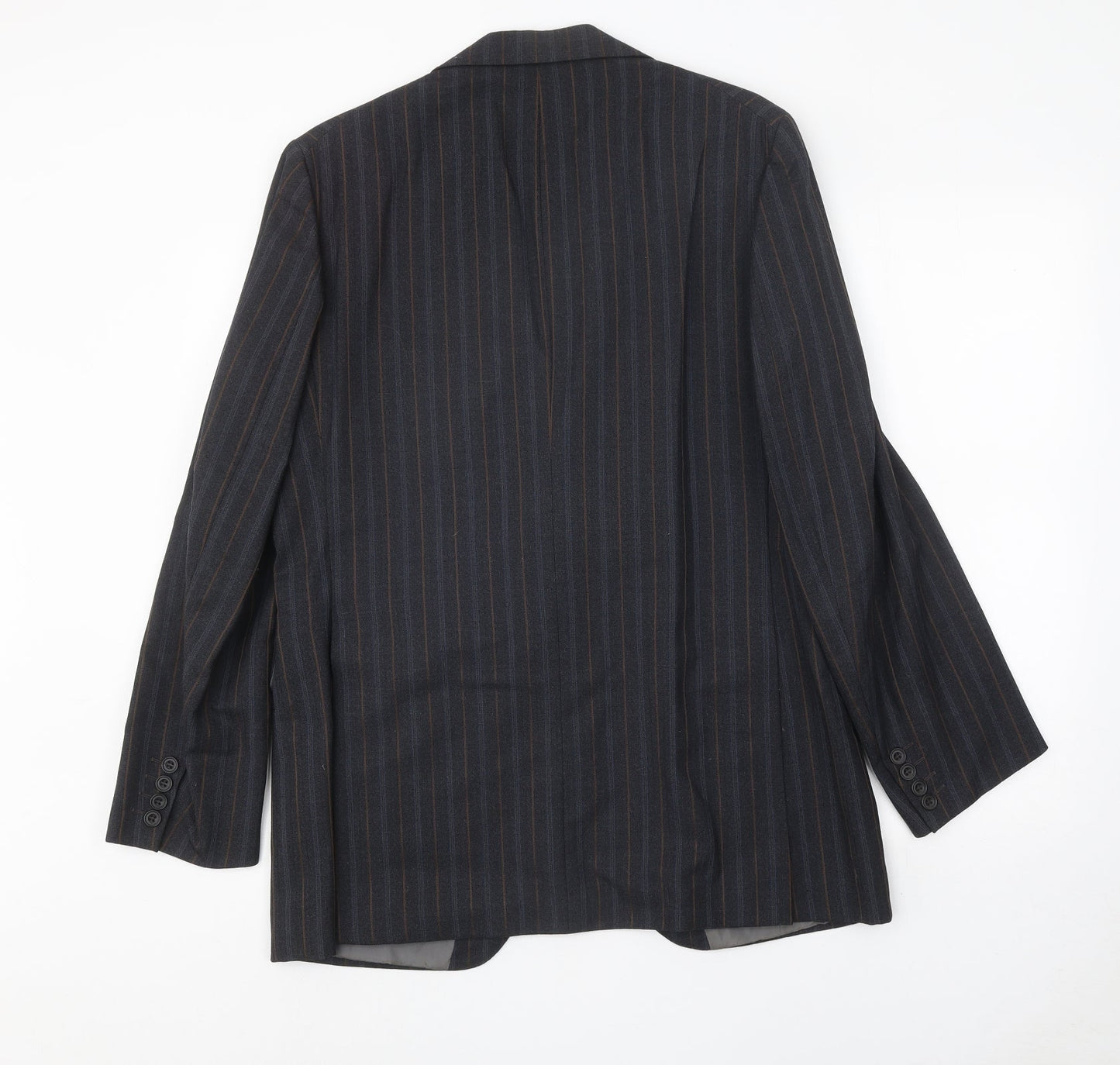 Steegan Mens Blue Striped Wool Jacket Suit Jacket Size 40 Regular