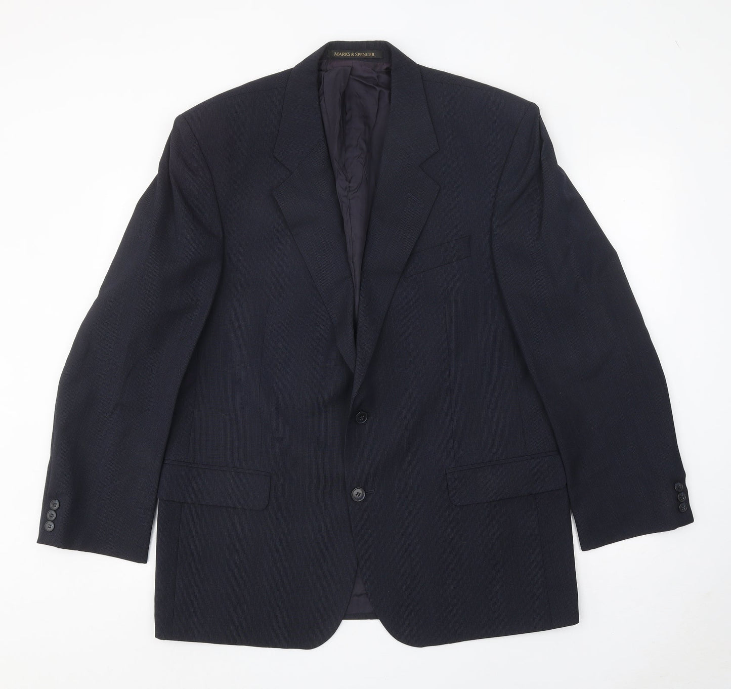 Marks and Spencer Mens Blue Polyester Jacket Suit Jacket Size 42 Regular