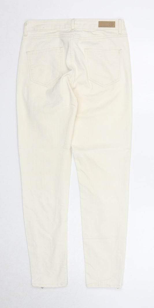 Flash Jeans Womens Beige Cotton Skinny Jeans Size 8 Regular Zip