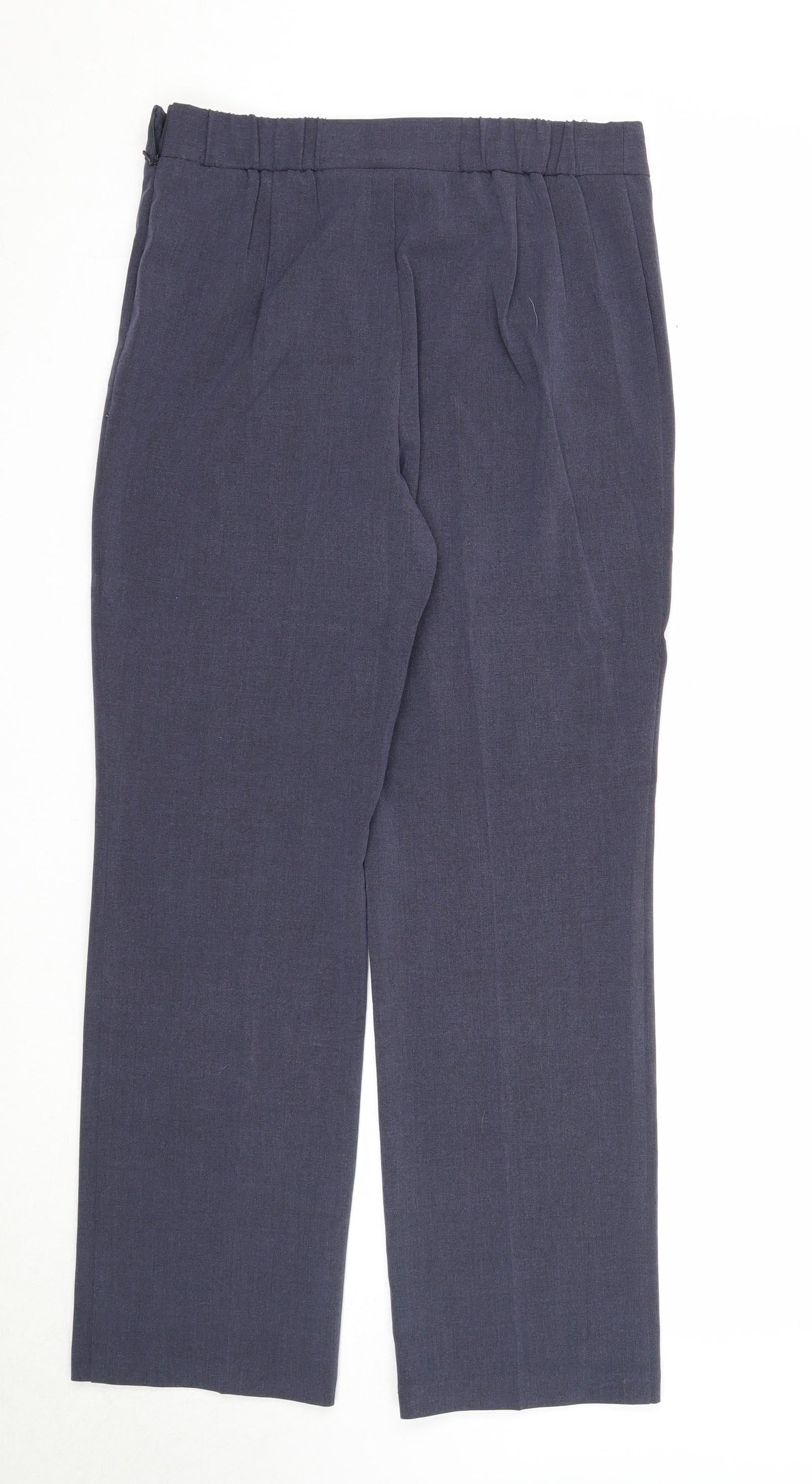 Marks and Spencer Womens Blue Polyester Dress Pants Trousers Size 10 Regular Zip