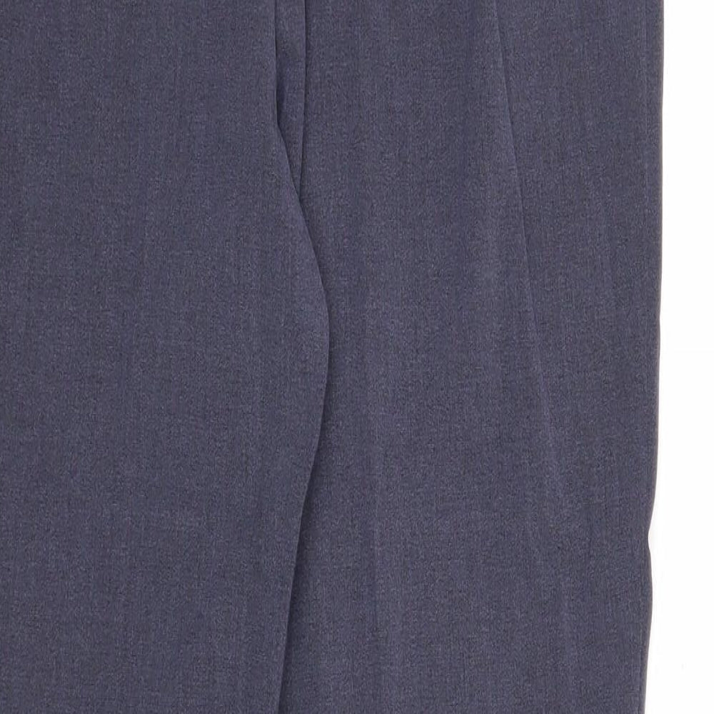 Marks and Spencer Womens Blue Polyester Dress Pants Trousers Size 10 Regular Zip