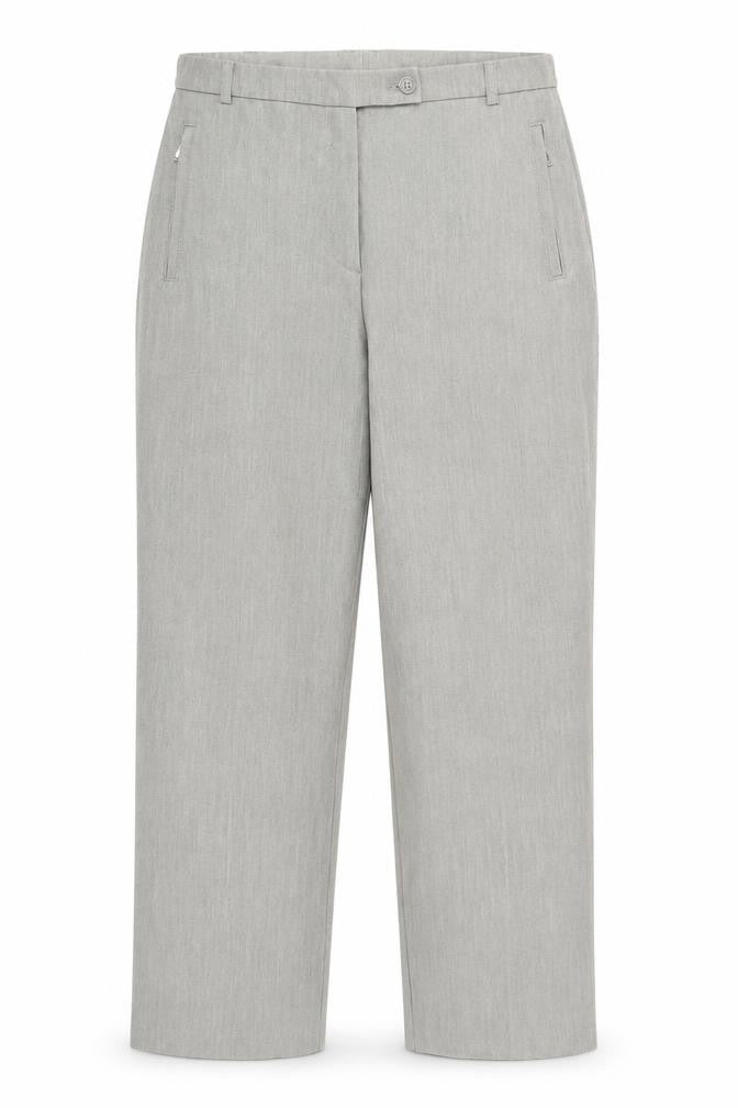 Marks and Spencer Womens Grey Polyester Trousers Size 12 Regular Zip - Zipped Pockets