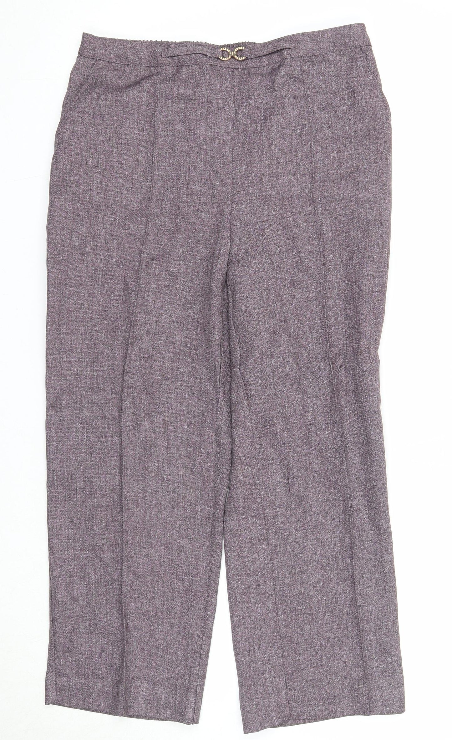 Damart Womens Purple Polyester Trousers Size 12 Regular