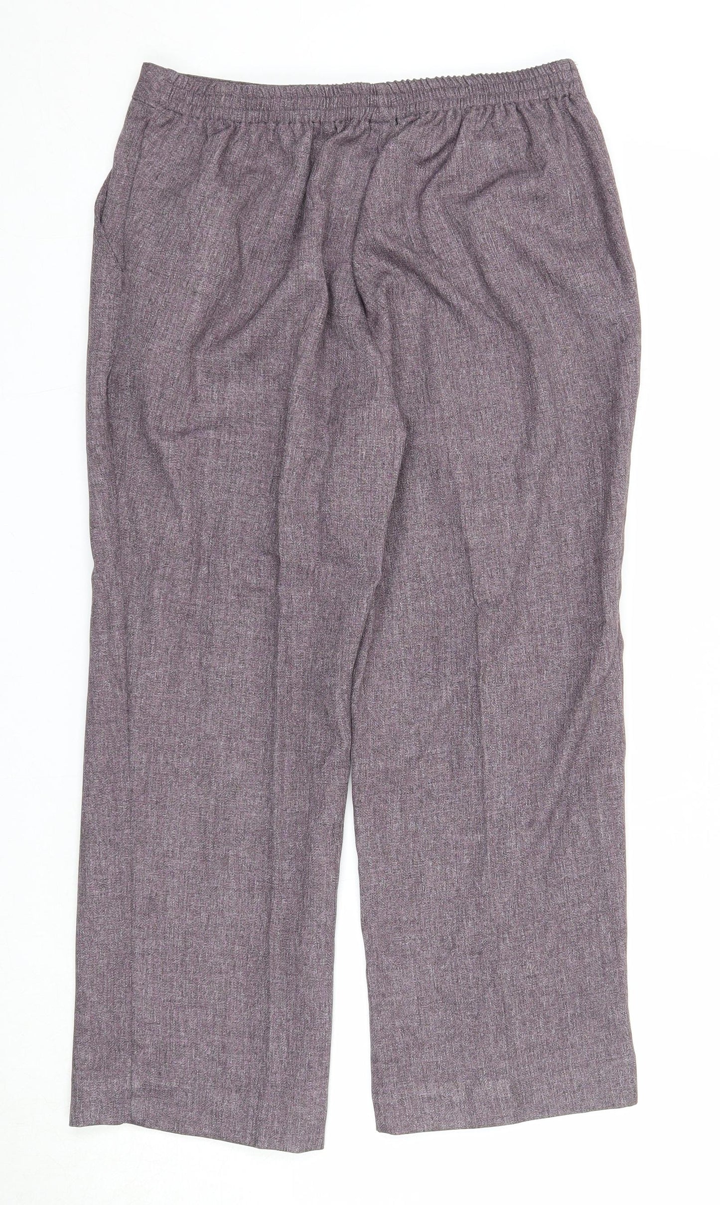 Damart Womens Purple Polyester Trousers Size 12 Regular