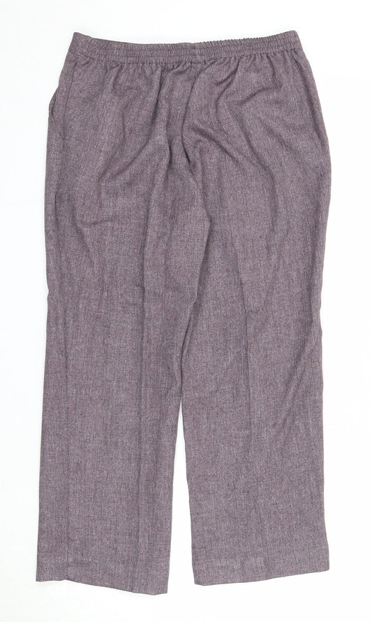 Damart Womens Purple Polyester Trousers Size 12 Regular