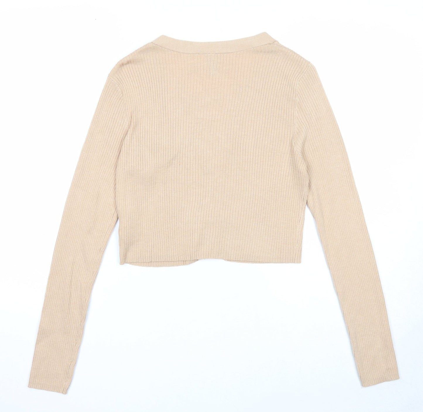 Divided by H&M Womens Beige V-Neck Viscose Cardigan Jumper Size M