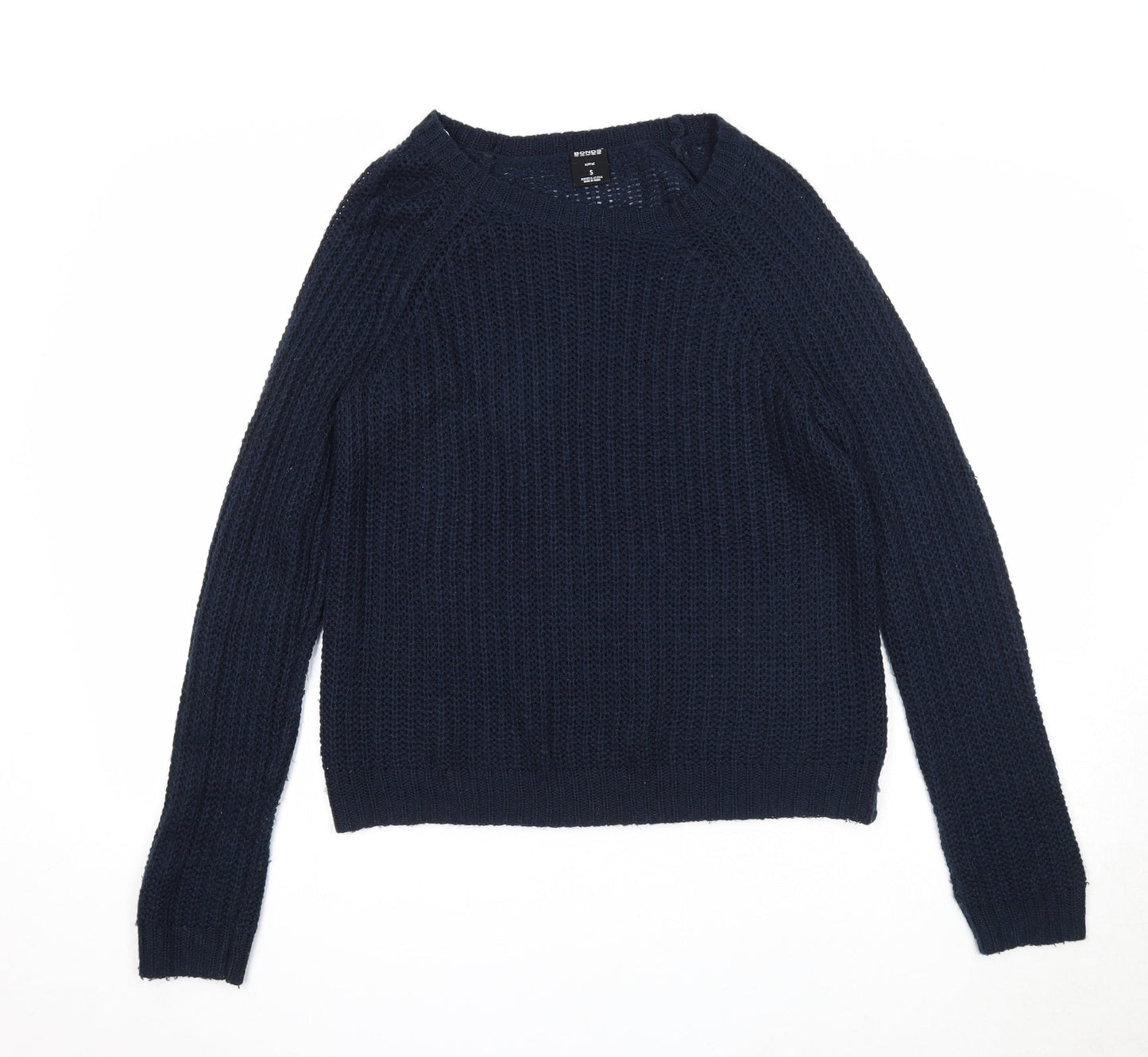 Bonds Womens Blue Round Neck Acrylic Pullover Jumper Size S