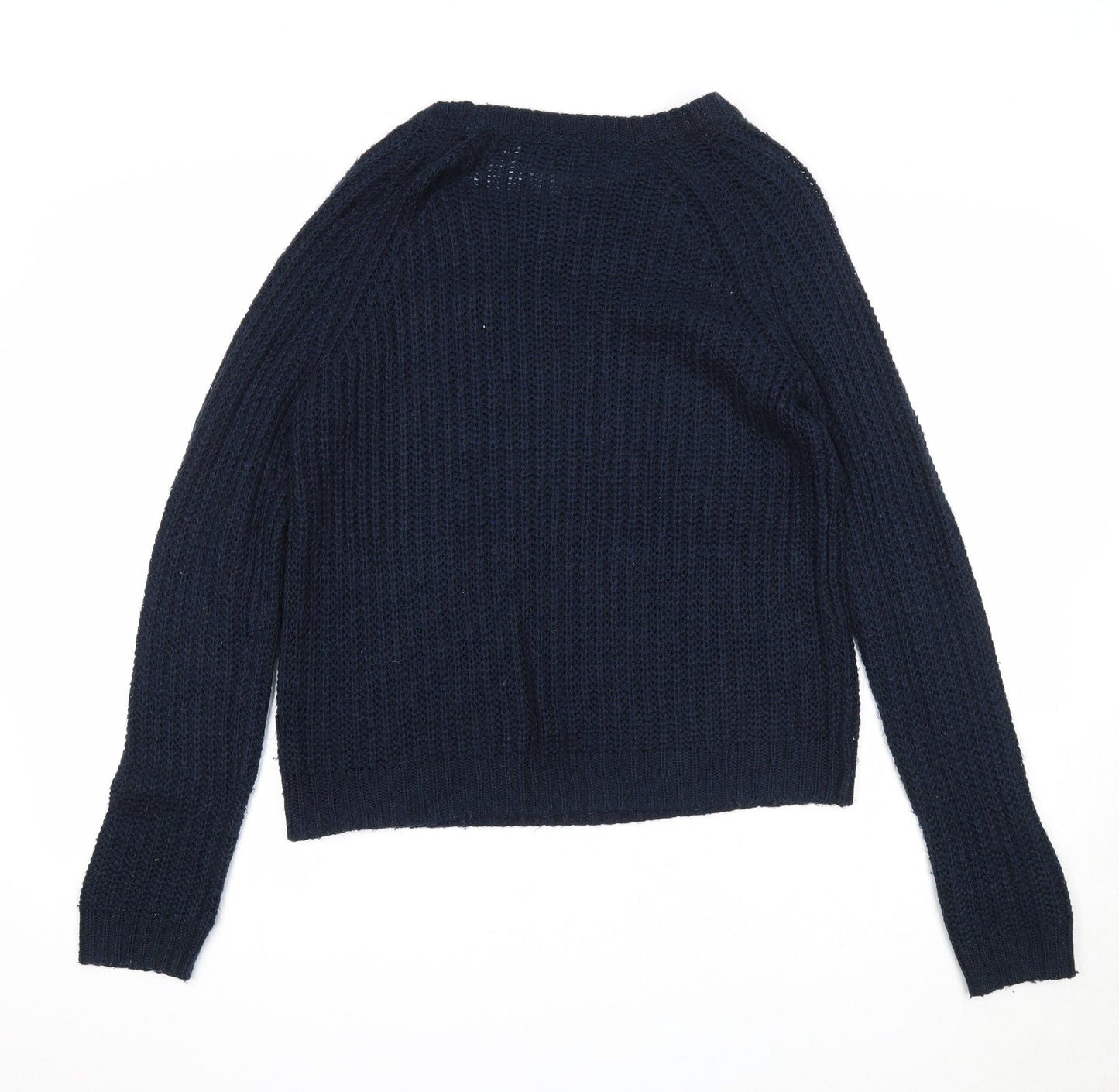 Bonds Womens Blue Round Neck Acrylic Pullover Jumper Size S
