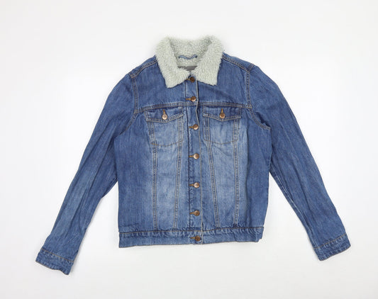 South Womens Blue Jacket Size 10 Button