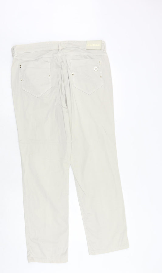 ZERRES Womens Beige Polyester Trousers Size 36 in Regular Zip