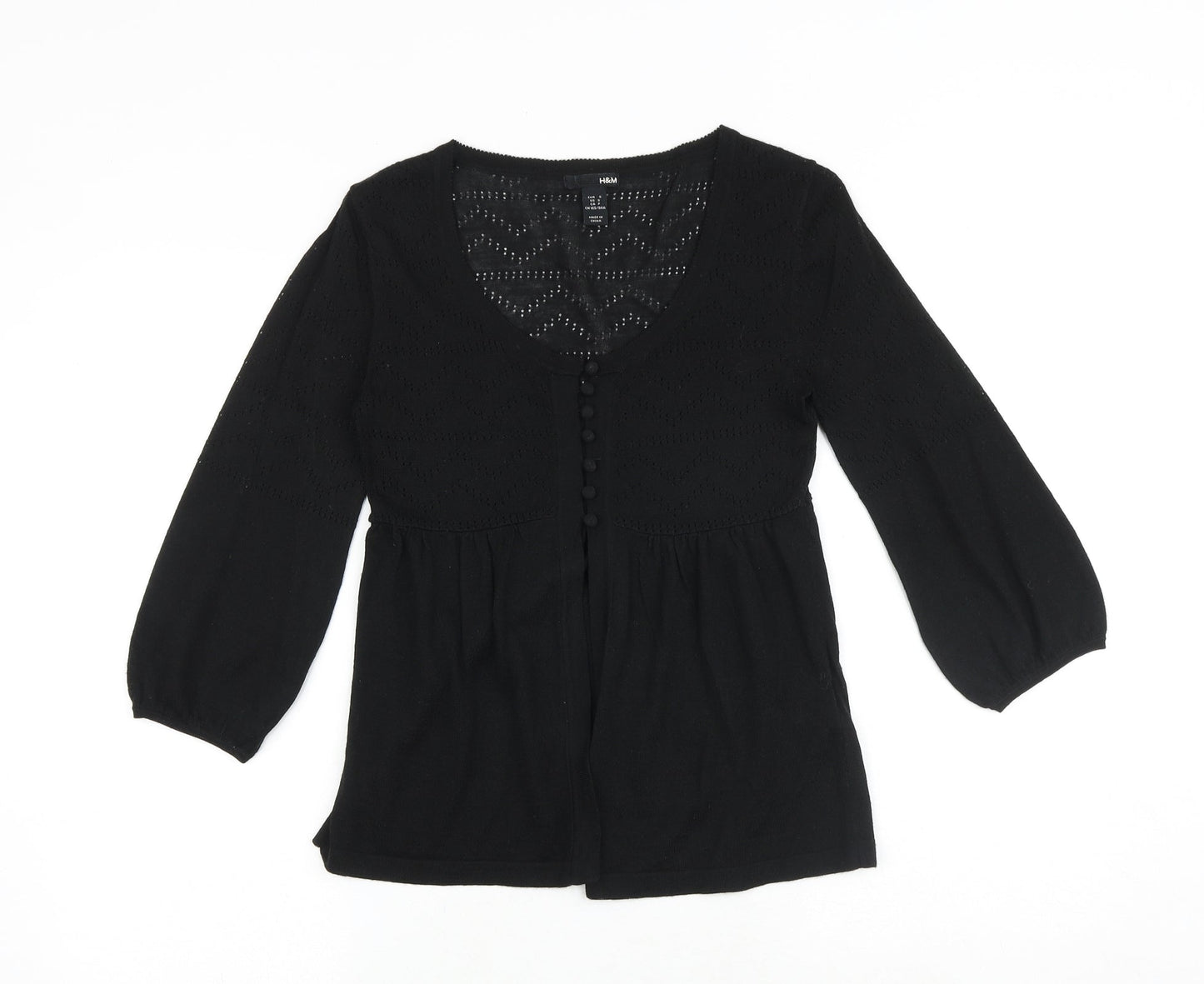 H&M Womens Black Scoop Neck Acrylic Pullover Jumper Size S