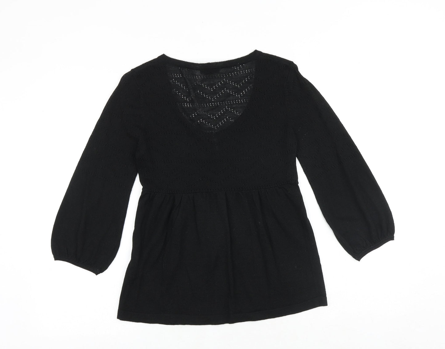 H&M Womens Black Scoop Neck Acrylic Pullover Jumper Size S