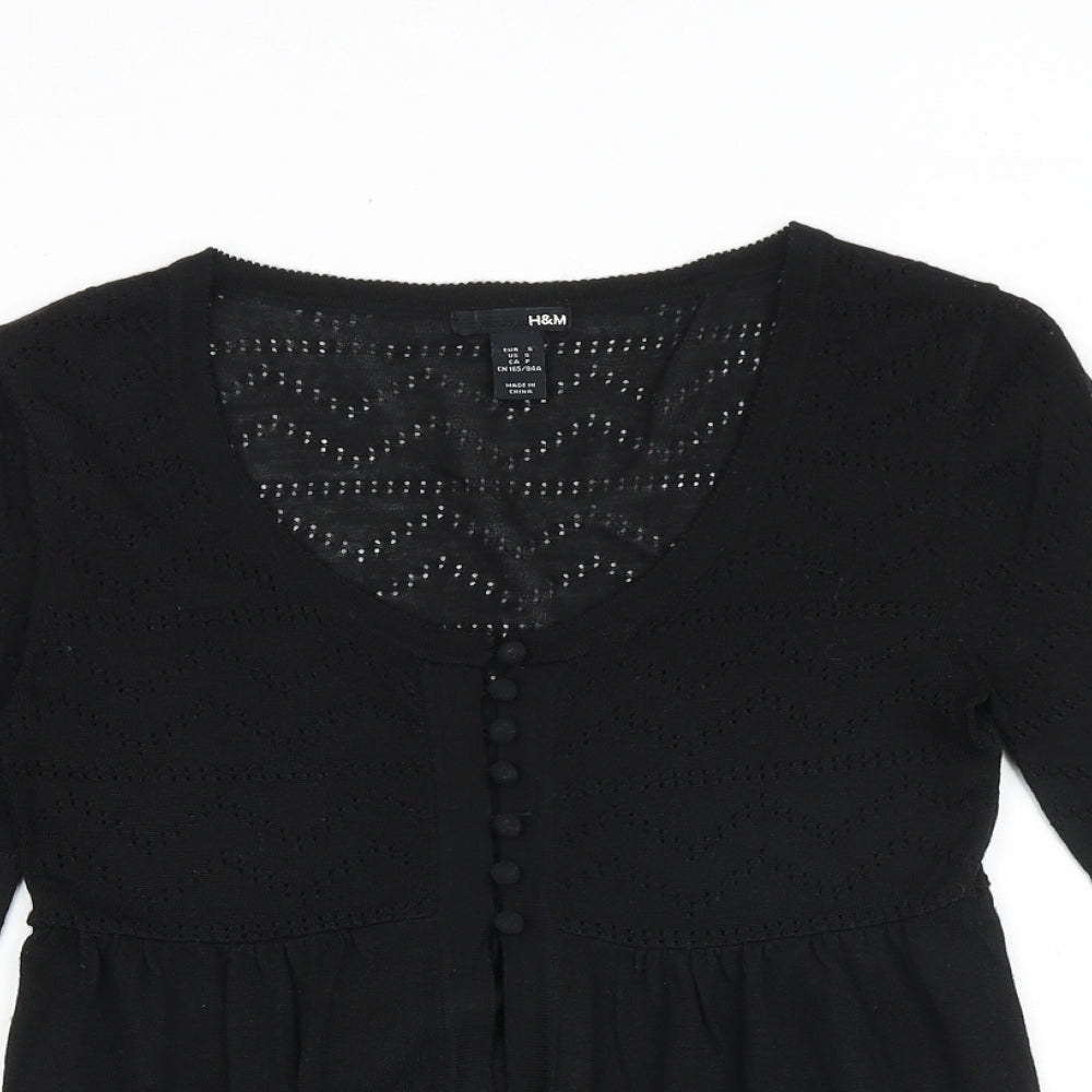 H&M Womens Black Scoop Neck Acrylic Pullover Jumper Size S