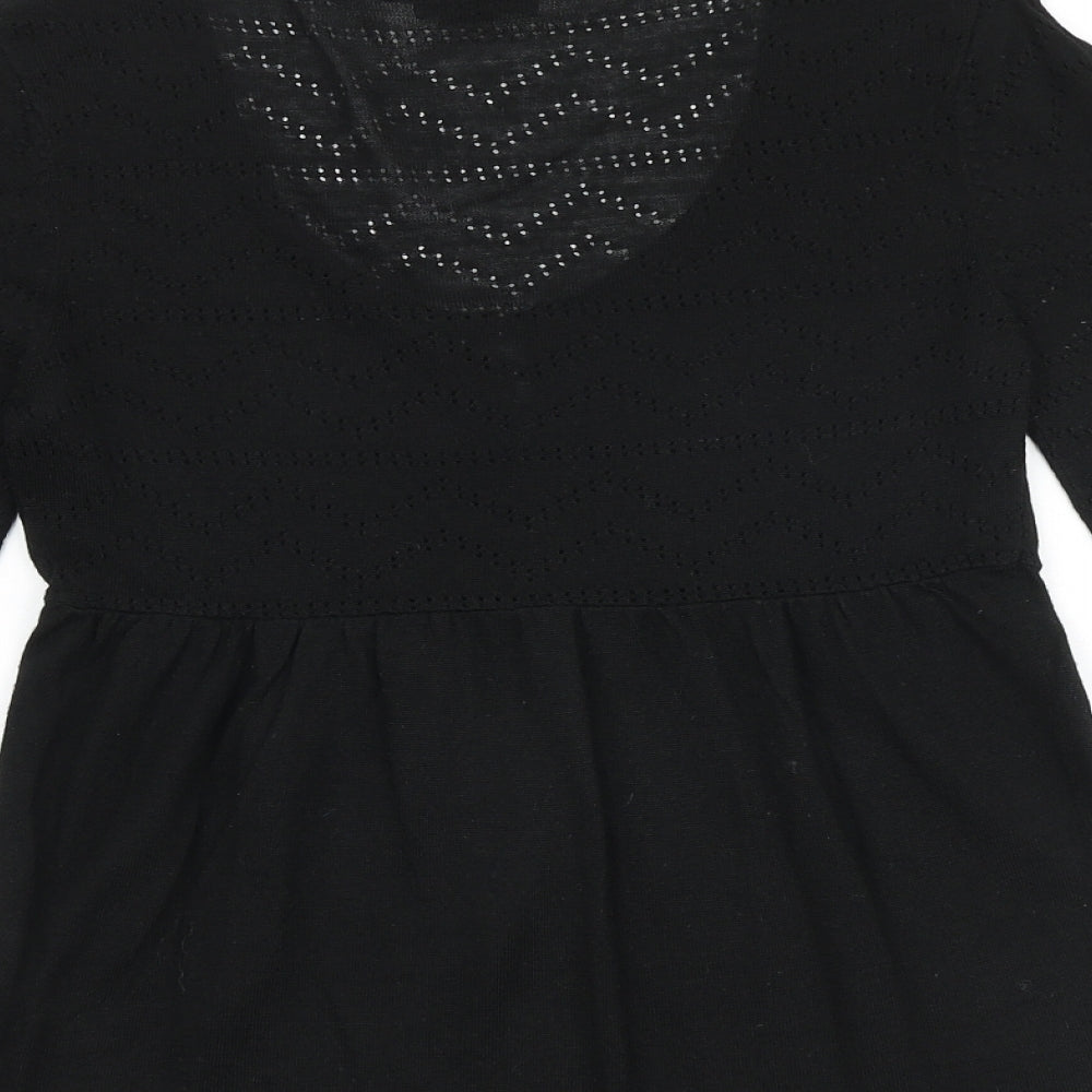 H&M Womens Black Scoop Neck Acrylic Pullover Jumper Size S