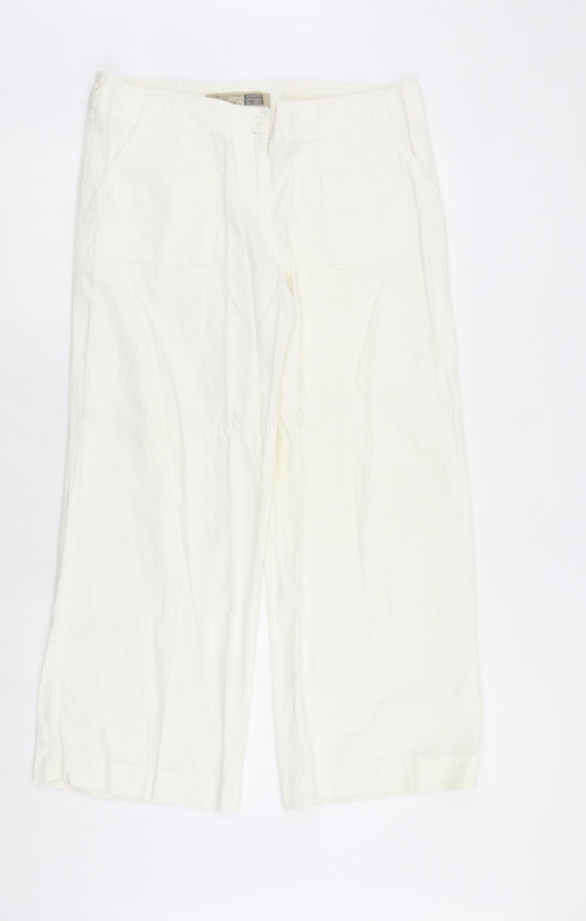 South Womens White Polyester Trousers Size 36 in Regular Zip