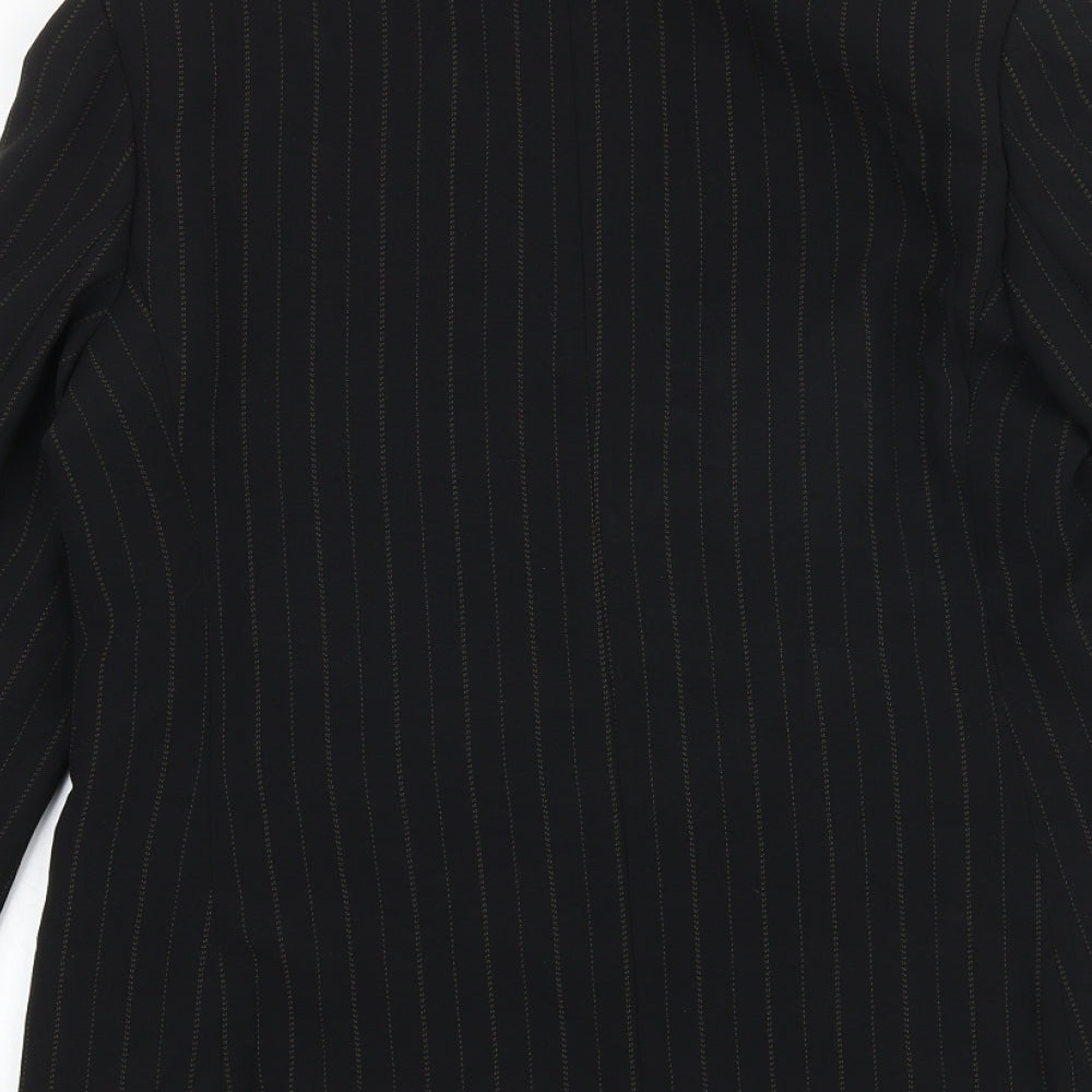 Klass Womens Black Pinstripe Polyester Jacket Suit Jacket Size 12
