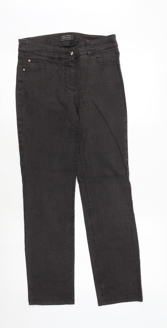 Gerry Weber Womens Grey Cotton Straight Jeans Size 28 in Regular Zip