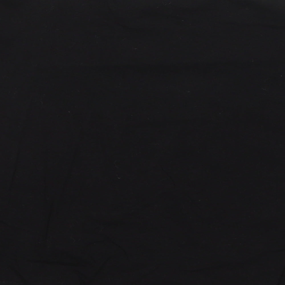 PRETTYLITTLETHING Womens Black Cotton Cropped T-Shirt Size 4 Round Neck