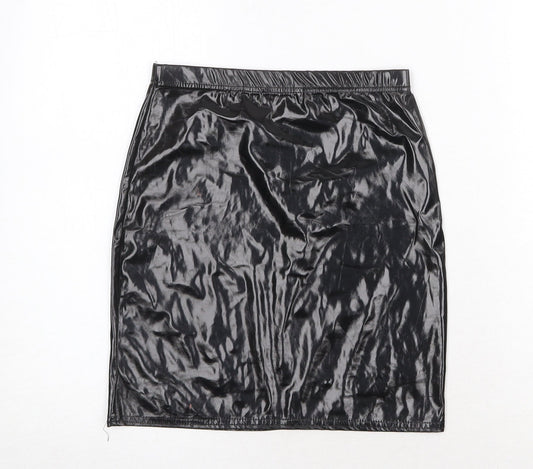 PRETTYLITTLETHING Womens Black Polyester Bandage Skirt Size 6