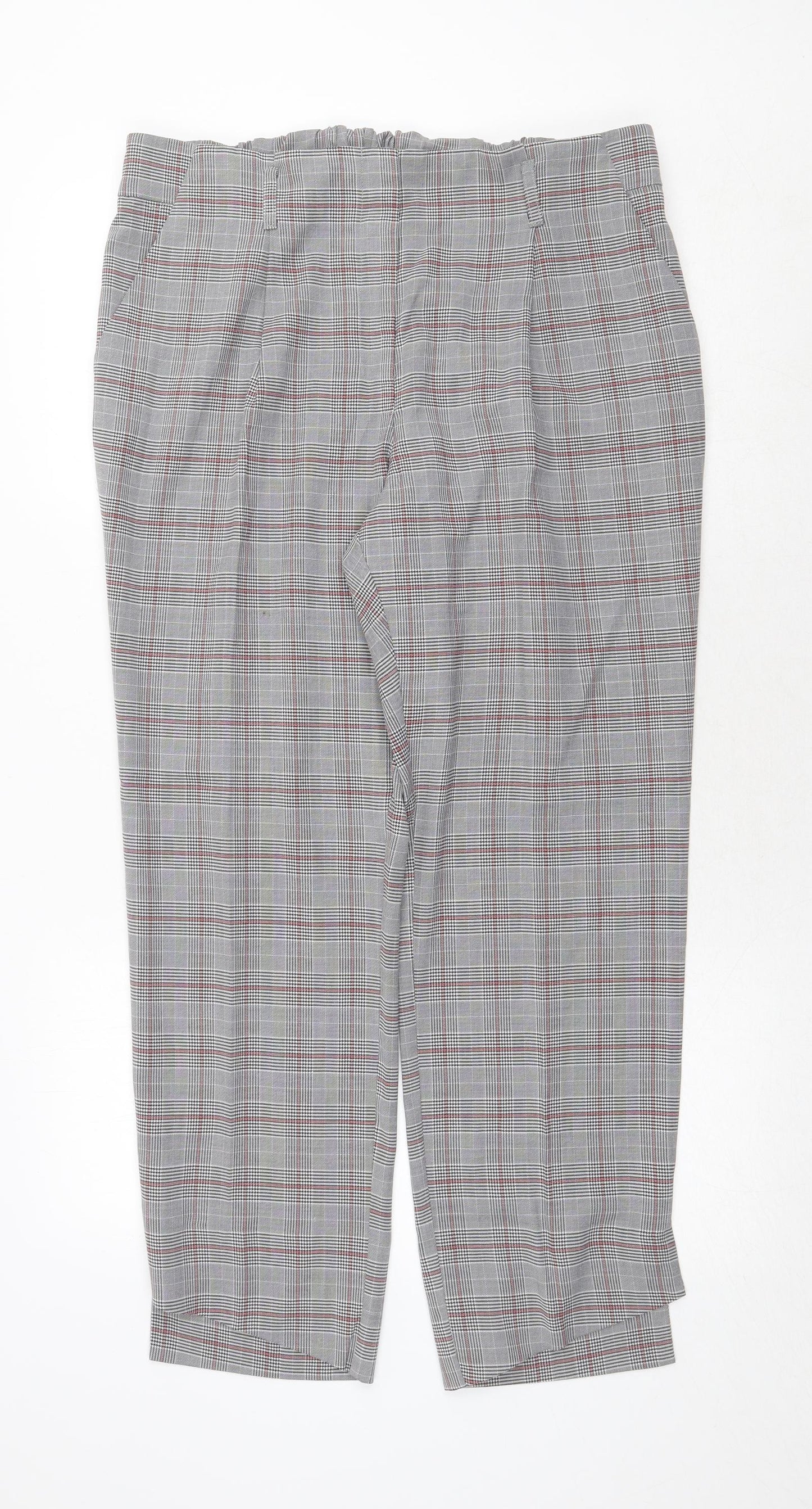 Anthology Womens Grey Plaid Polyester Trousers Size 16 Regular Zip