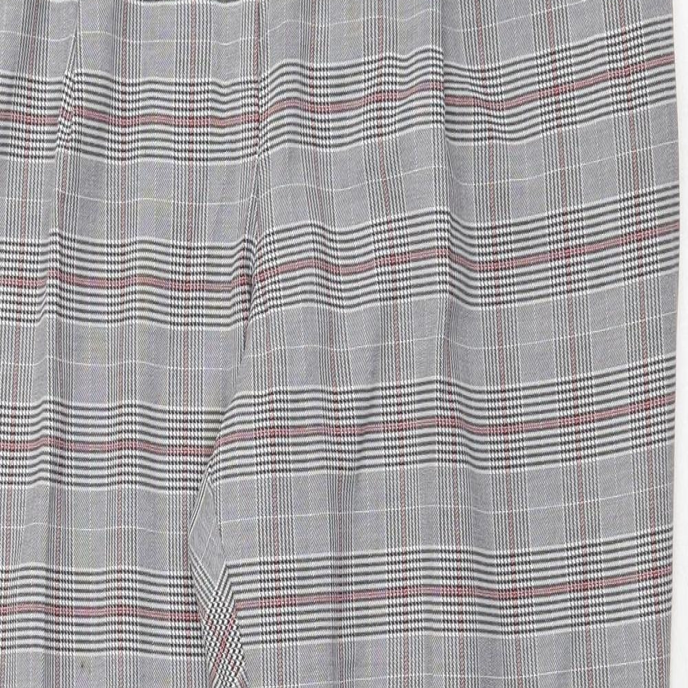 Anthology Womens Grey Plaid Polyester Trousers Size 16 Regular Zip