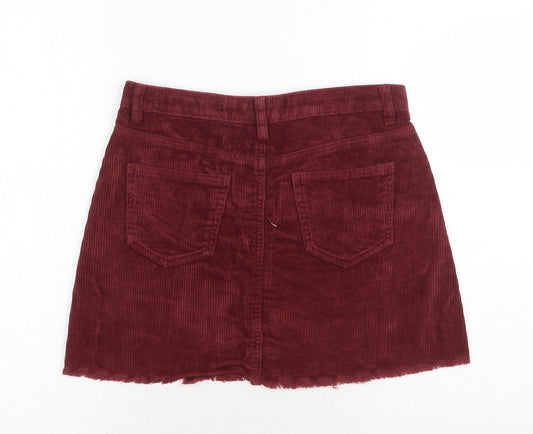 Ondigo Rein Womens Red Cotton Mini Skirt Size 28 in Zip